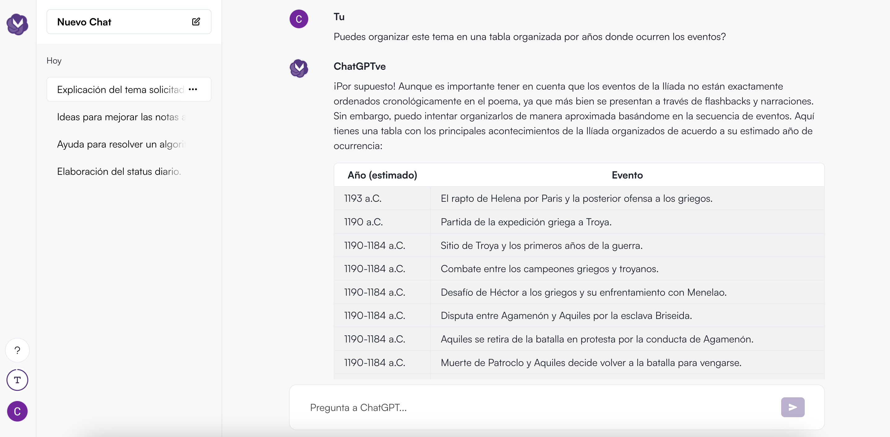 Ejemplo de ayuda en tareas