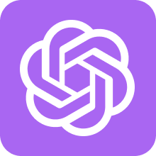 ChatGPT 4 Logo purple with white